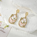 Gold Vintage Frame Dried Flower Resin Drop Earrings Four Styles view 5