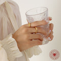 Gold Organic Wavy Smooth Band Rings Multi US Size Options view 4