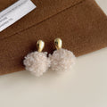 Fluffy Pom-Pom Stud Earrings Seven Winter Style Collection view 10