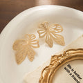 Gold Tone Openwork Butterfly Statement Stud Earrings view 2