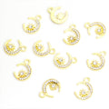 Crystal Crescent Moon Charms in Two Styles and Two Tones view 4