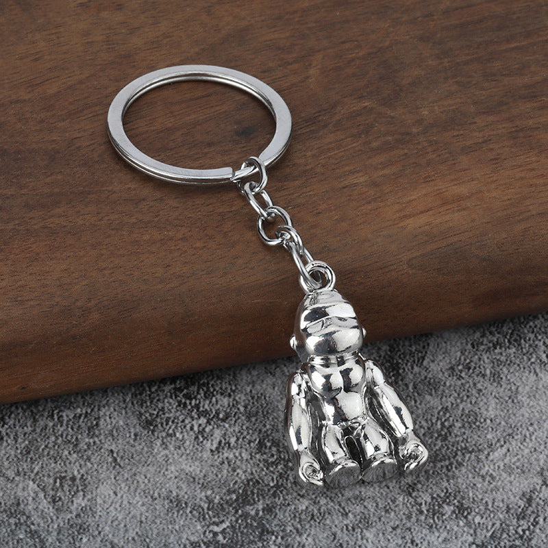 Realistic Gorilla Metal Keychain Animal Bag Charm