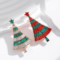 Christmas Tree Crystal Two Designs Metal Brooch Pin view 5