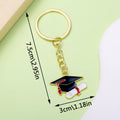 Graduation Cap And School Theme Metal Keychains, 6 Styles view 3