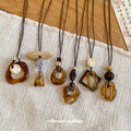 Brown Resin Geometric Pendant Cord Necklaces in Six Designs view 4