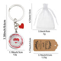 Valentines Day Round Disc Keychain Red Heart Charm view 2