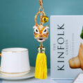 Lion Dance Head Tassel Keychains in Twenty Enamel and Jeweled Options view 8