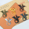 Winged Dragon Metal Charm in 6 Finishes for Jewelry Crafts view 1