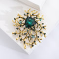 Branching Crystal Flower Brooch in Four Gem Colors view 6