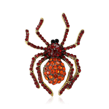 Rhinestone Spider Brooch Halloween Crystal Insect Pin