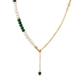 Freshwater Pearl Turquoise Y Necklace And Pearl Drop Hoop Earrings view 5