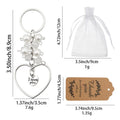 Pearl Cluster Open Heart I Love You Keychain and Attached Hardware view 2