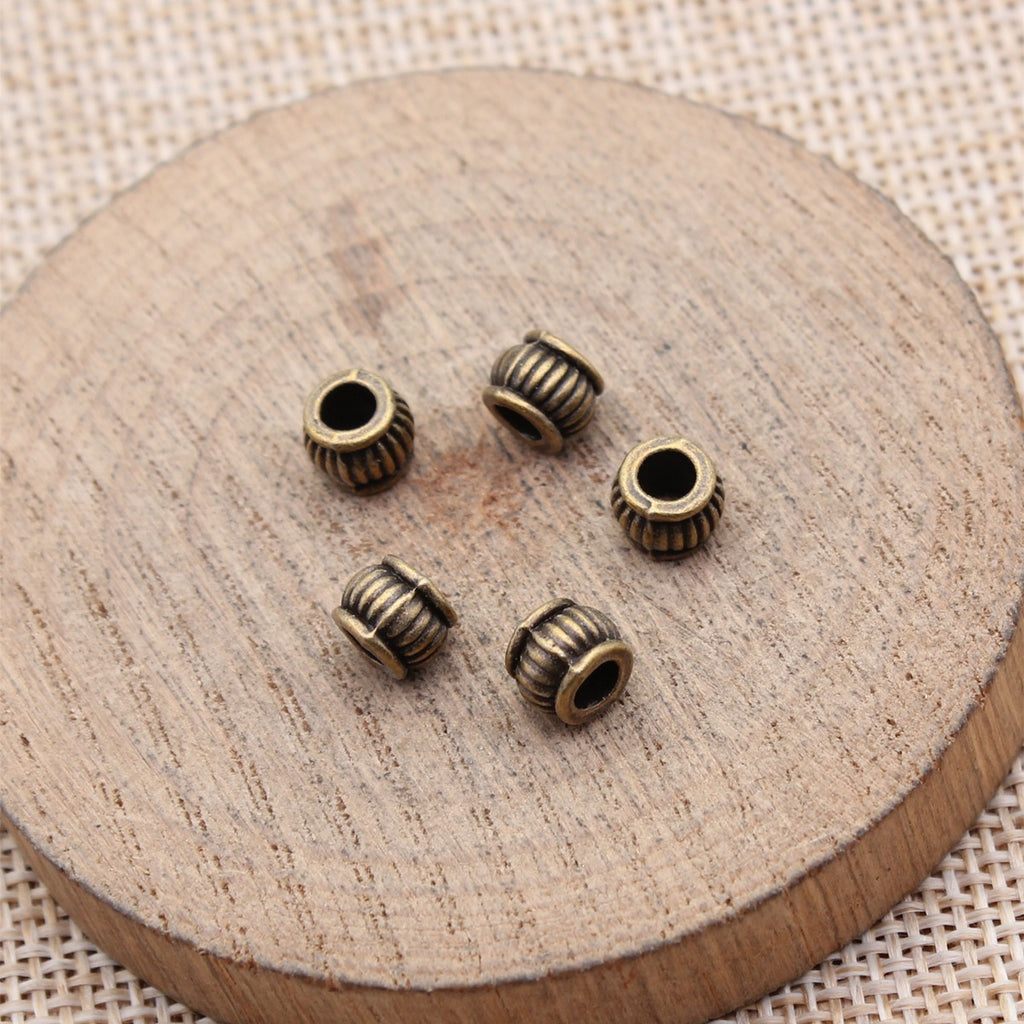6.5x6.5x5.3mm 0.55g Multicolor Zinc Alloy Round Large Hole Spacer Beads for Bracelet Necklace DIY Making