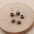 Fluted Large Hole Spacer Bead in Antique Silver and Antique Bronze Metal Finish view 5