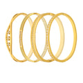 Single Row Zircon Clasp Bangle Set Steel Gold Styles view 5