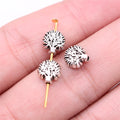8x8mm 0.65g Antique Silver Zinc Alloy Tree Loose Metal Beads for DIY Bracelet Necklace Making