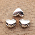 Antique Silver Smooth Heart Bead Jewelry Making Component view 2