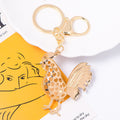 Rhinestone Rooster Keychain Gold Ring Enamel Tail One Style view 4