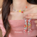 Multicolor Resin Flower Beaded Bracelets Necklace Earrings view 3
