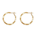 Twisted Faceted Metal Hoop Earrings Gold Silver Tones view 5