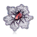 Black Flower Openwork Crystal Six Designs Metal Brooch Pin view 10