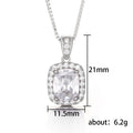 Cushion Halo Pendant Necklace In Four Center Stone Colors view 5