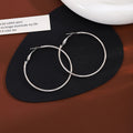 Nine Size Gold and Silver Classic Thin Hoop Earrings view 8