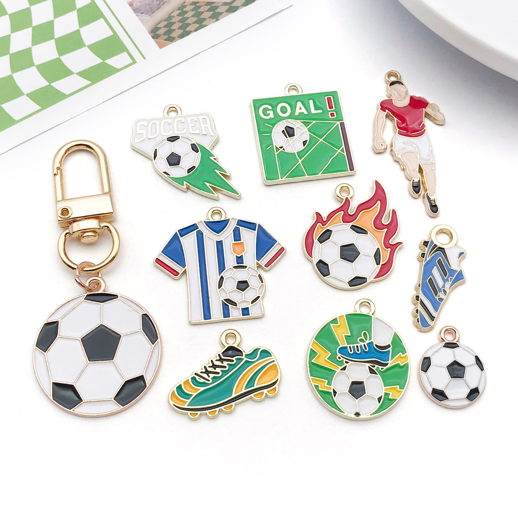 Glossy Zinc Alloy World Cup Football Charm Pendant for Bracelet Necklace DIY Jewelry