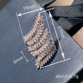 Layered Marquise Leaf Wrap Oversized Ring In Polished Silver Tone view 4
