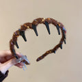 Seven Wrapped And Plain Wavy Tooth Headbands In Black White Brown And Blue view 11