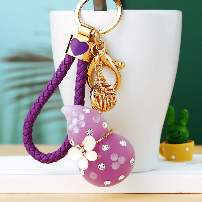 Jelly Gourd Keychains in Five Colors with Braided and Plain Loops