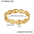 Hollow Link Clasp and Open Twist Bangles Gold Steel view 6