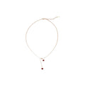 Gold Red Enamel Double Heart Y Lariat Chain Necklace view 5