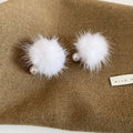 Fluffy Pom Pom Stud Earrings in Six Neutral Designs view 11