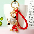 Jeweled Zodiac Cow Keychains with Braided and Bare Wrist Loops view 6