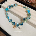 Blue Irregular Shell Bead Necklace Pearl Or Shell Charm view 4