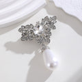 Red Gold Tone Flower Pearl Look Four Designs Metal Brooch Pin view 3