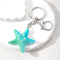 Gradient Resin Starfish Split Ring and Clip Keychains view 2