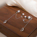 Pearl Look Chain and Clear Teardrop Jacket Stud Earrings view 4
