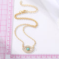 Gold Tone Crystal Openwork Evil Eye Pendant Necklaces view 3