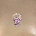 Resin Flower Clear Bead Stretch Ring Purple Or Blue view 6