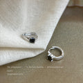 Silver Mini Huggie Hoop Assortment CZ Knot Bamboo Mix view 6