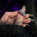 Silver Double Layer Crystal Open Ring Two Piece Set view 2