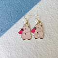 Enamel Capybara Charm Drop Earrings Four Cute Styles view 3