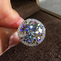 Silver Tone Round Halo Clear Center Stone Finger Ring view 1
