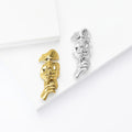 Abstract Profile Face Brooch in Gold or Silver Tone Metal view 2