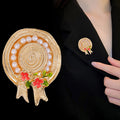 Gold Tone Flower Pearl Look Metal Brooch Pin 3.8 x 5 cm view 4