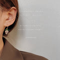 Gold Purple Zircon Grape Cluster Earrings Green Leaf Accents view 2