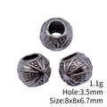 Antique Silver Starburst Large Hole Bead Jewelry Making Component view 3