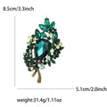 Crystal Leaf Spray Brooch with Faceted Stones for Jackets and Scarves view 10